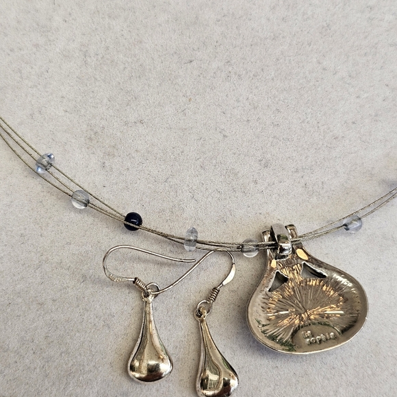 SET! Lia Sophia with 925 Teardrop Earrings & Beaded Choker SET! - Picture 14 of 14